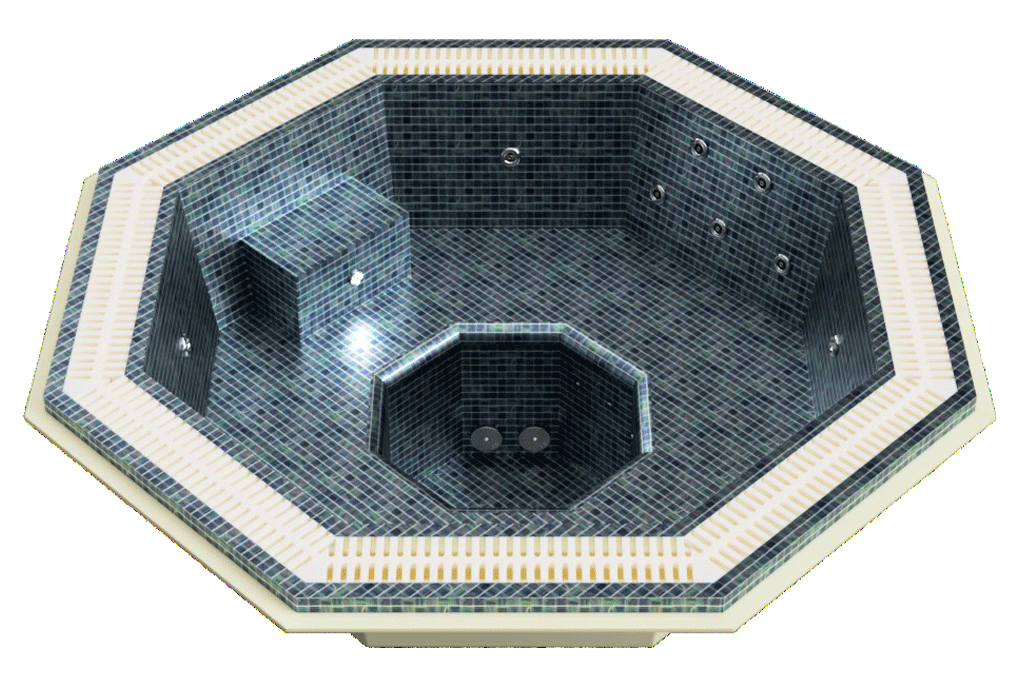 Spa octogonale miroir à débordement